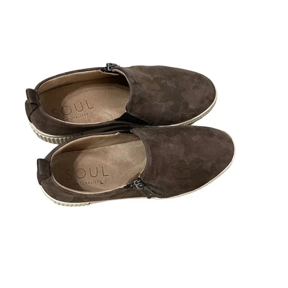 SOUL Naturalizer Turner Oxford Dark Grey Camo Zip Sneaker
